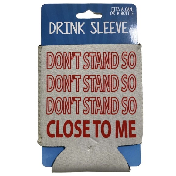 Kalan Police Lyrics Beer Can or Bottle Cozy Insulator White and Red One Size - Picture 1 of 2